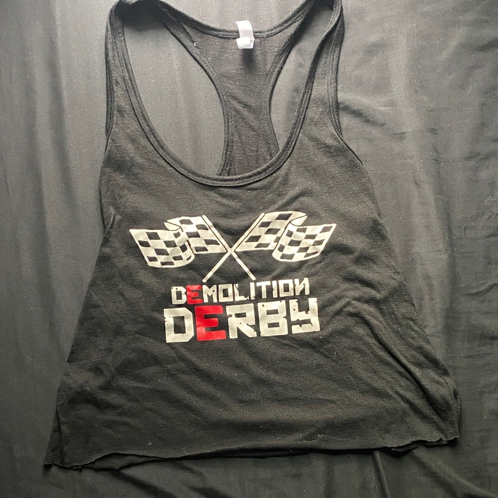 Demolition Derby Black Racerback Tank Top